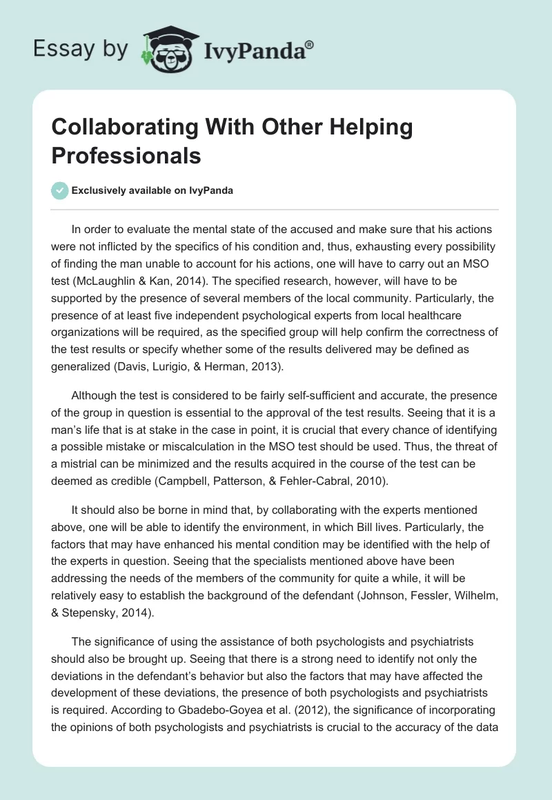 Collaborating With Other Helping Professionals. Page 1