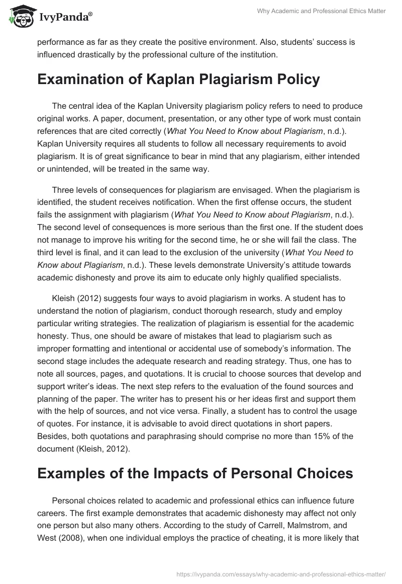 Why Academic and Professional Ethics Matter. Page 2