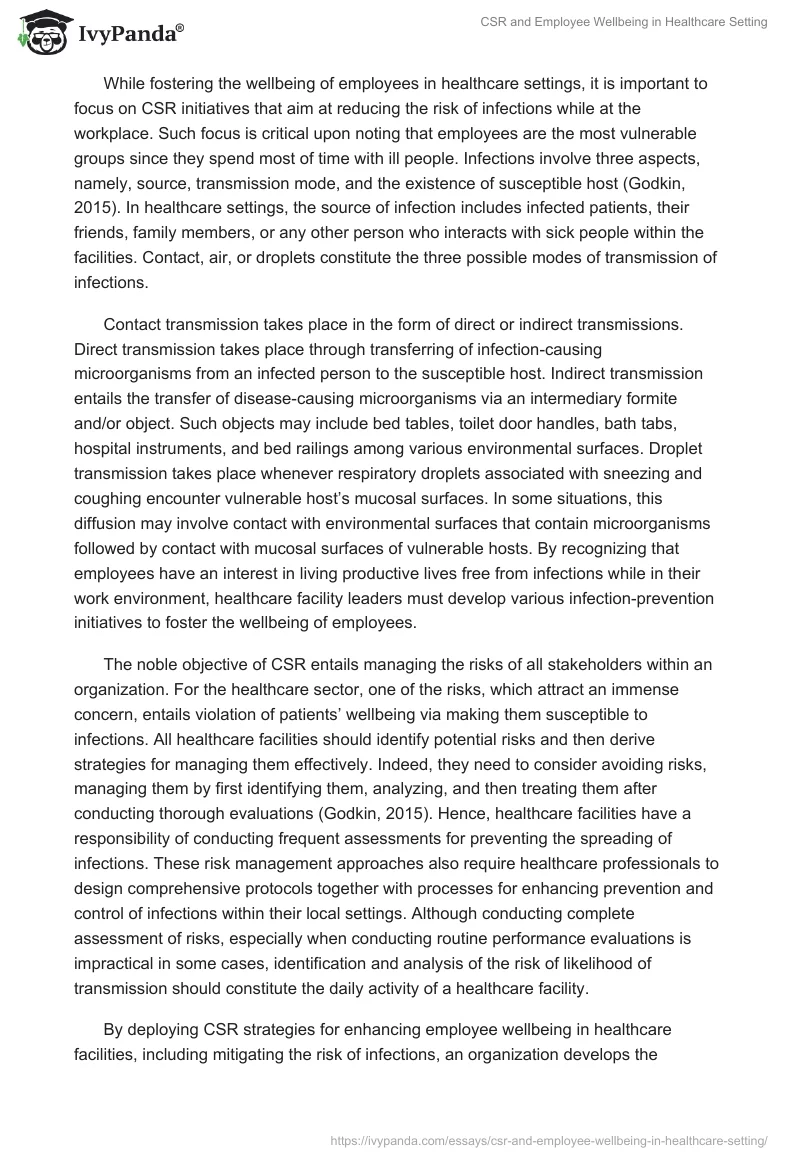 CSR and Employee Wellbeing in Healthcare Setting. Page 5