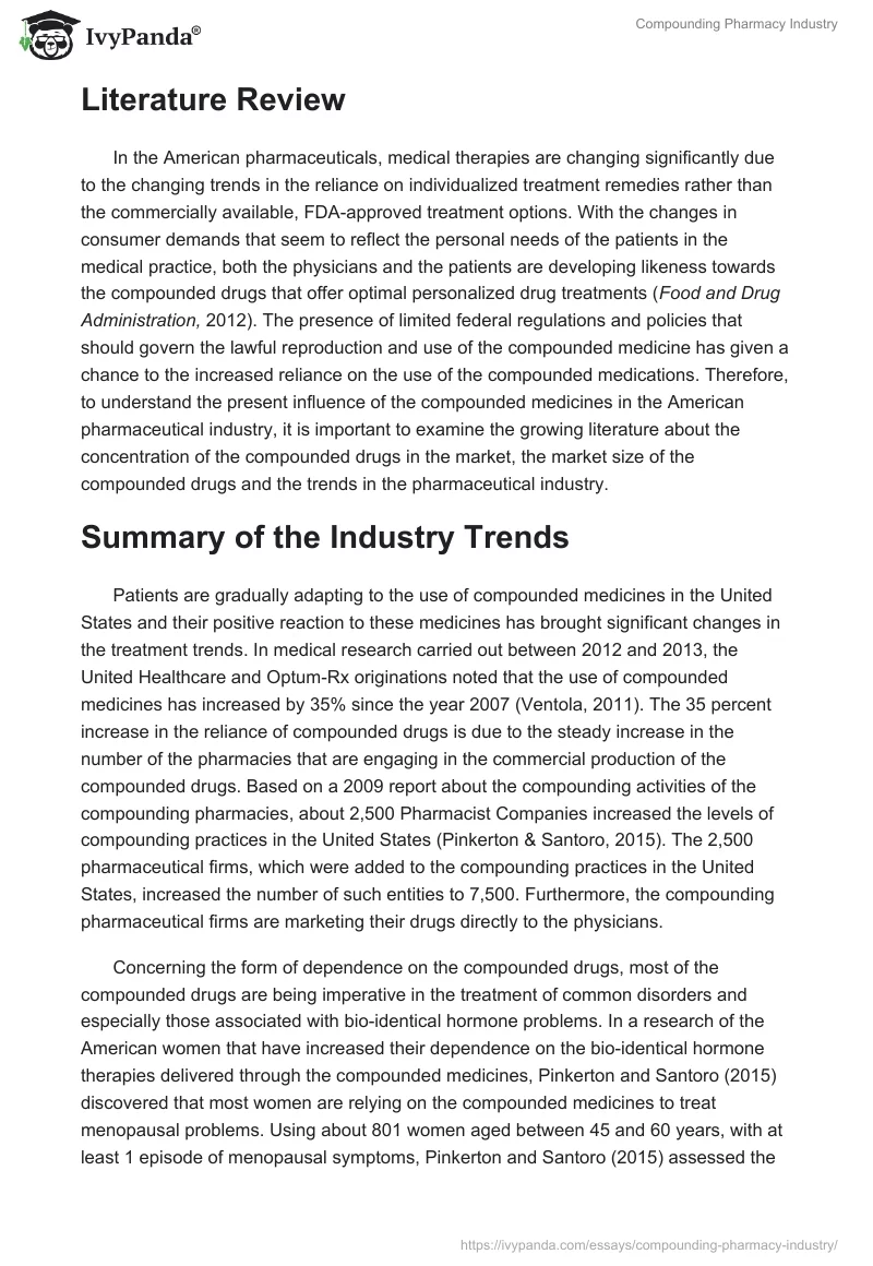 Compounding Pharmacy Industry. Page 4
