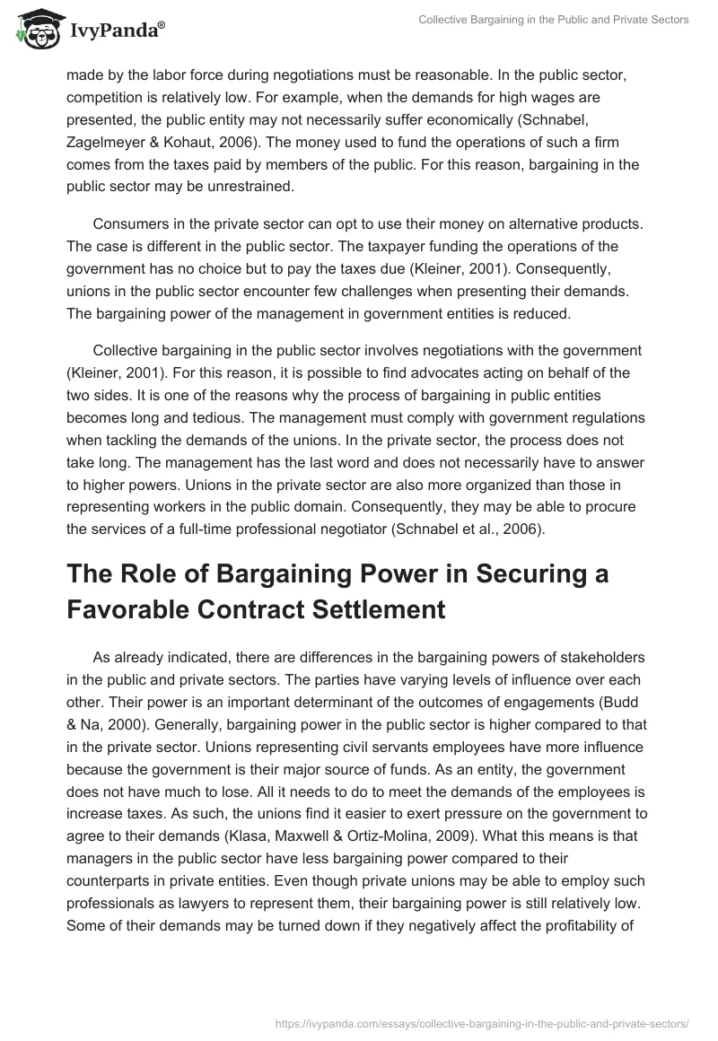 Collective Bargaining in the Public and Private Sectors. Page 2
