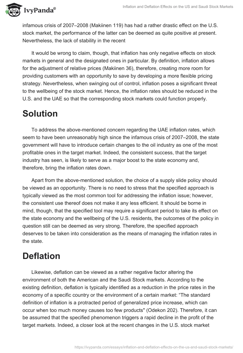 Inflation and Deflation Effects on the US and Saudi Stock Markets. Page 2