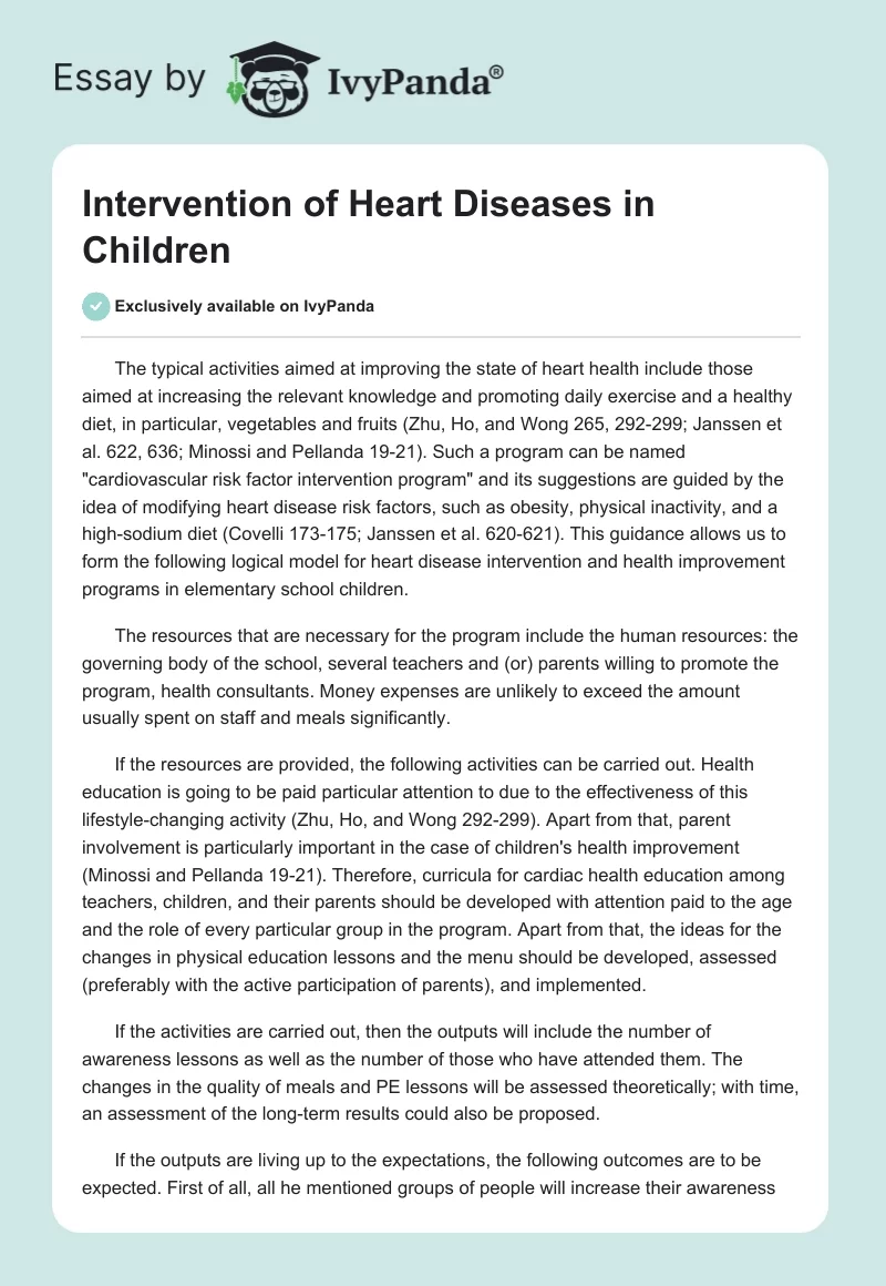 Intervention of Heart Diseases in Children. Page 1