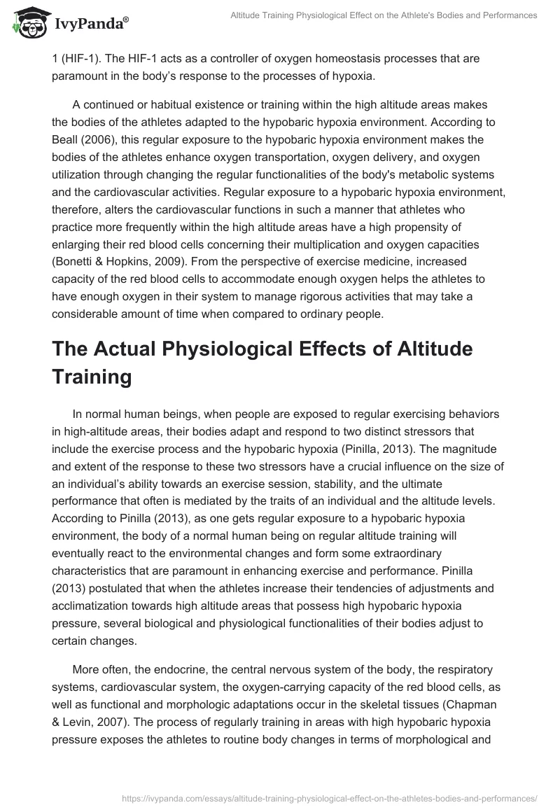 Altitude Training Physiological Effect on the Athlete's Bodies and Performances. Page 2