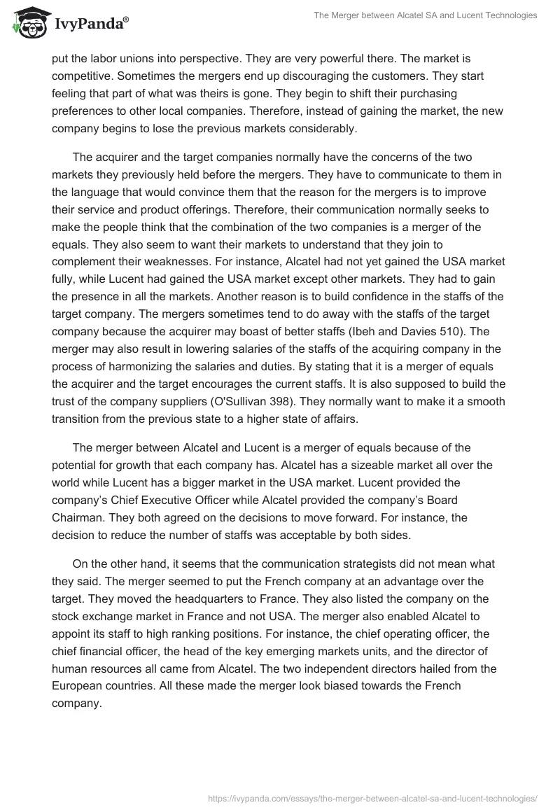 The Merger Between Alcatel SA and Lucent Technologies. Page 2