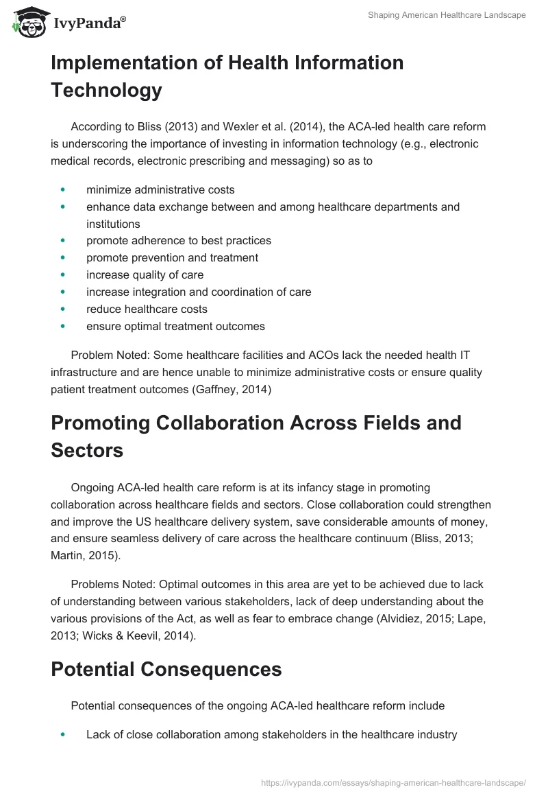 Shaping American Healthcare Landscape. Page 3