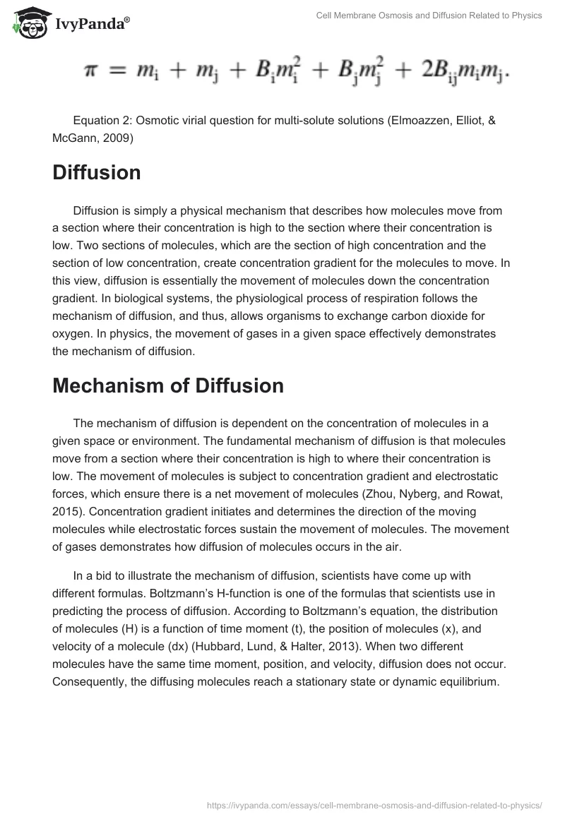 Cell Membrane Osmosis and Diffusion Related to Physics. Page 3