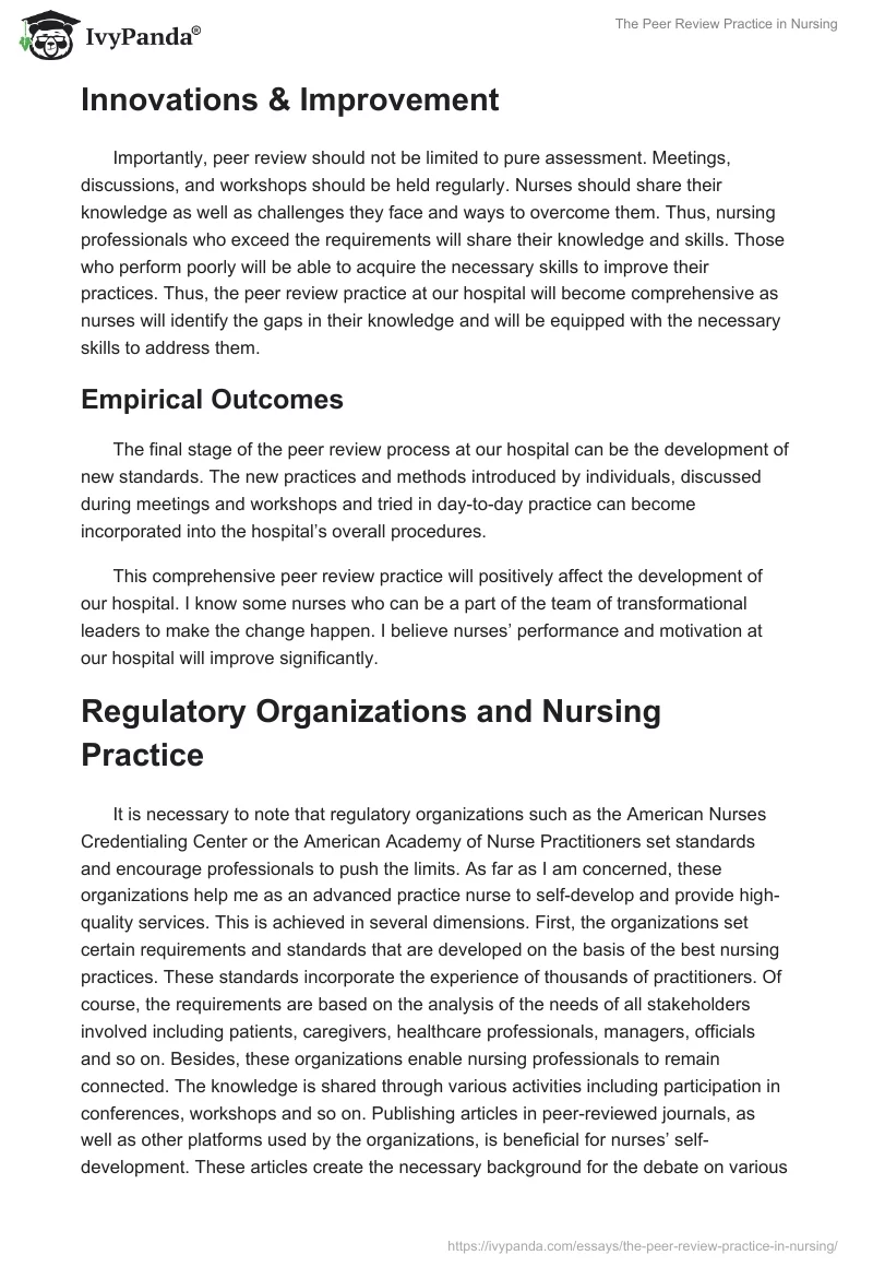 The Peer Review Practice in Nursing. Page 3
