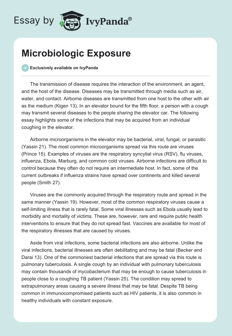 Microbiologic Exposure. Page 1