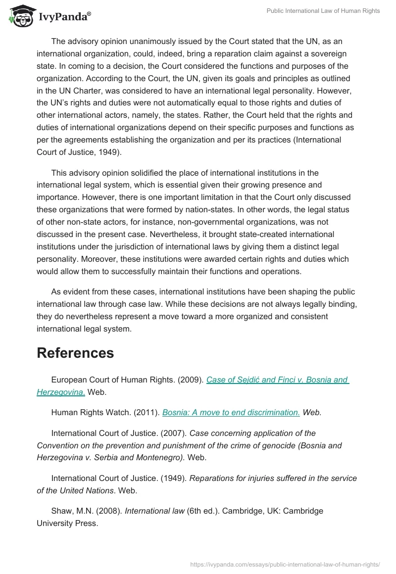 Public International Law of Human Rights. Page 4
