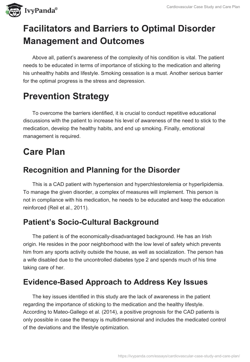 Cardiovascular Case Study and Care Plan. Page 4