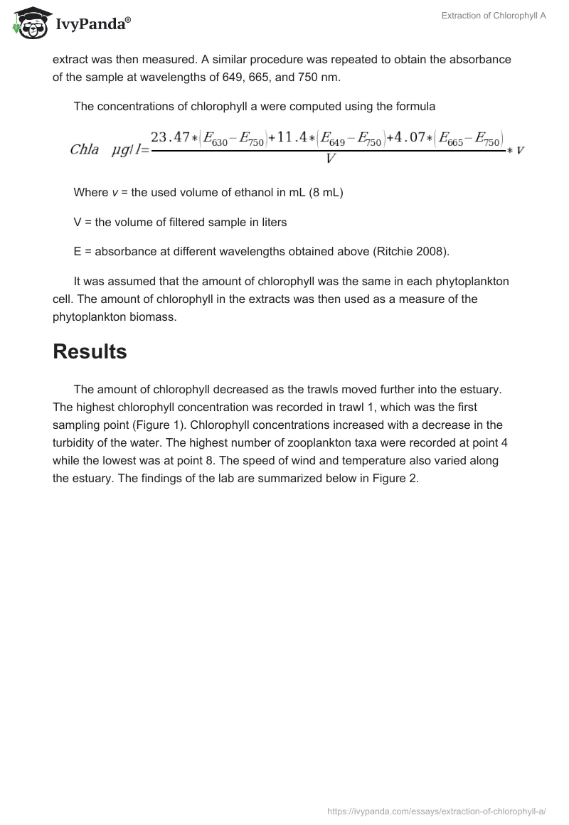 Extraction of Chlorophyll A. Page 2