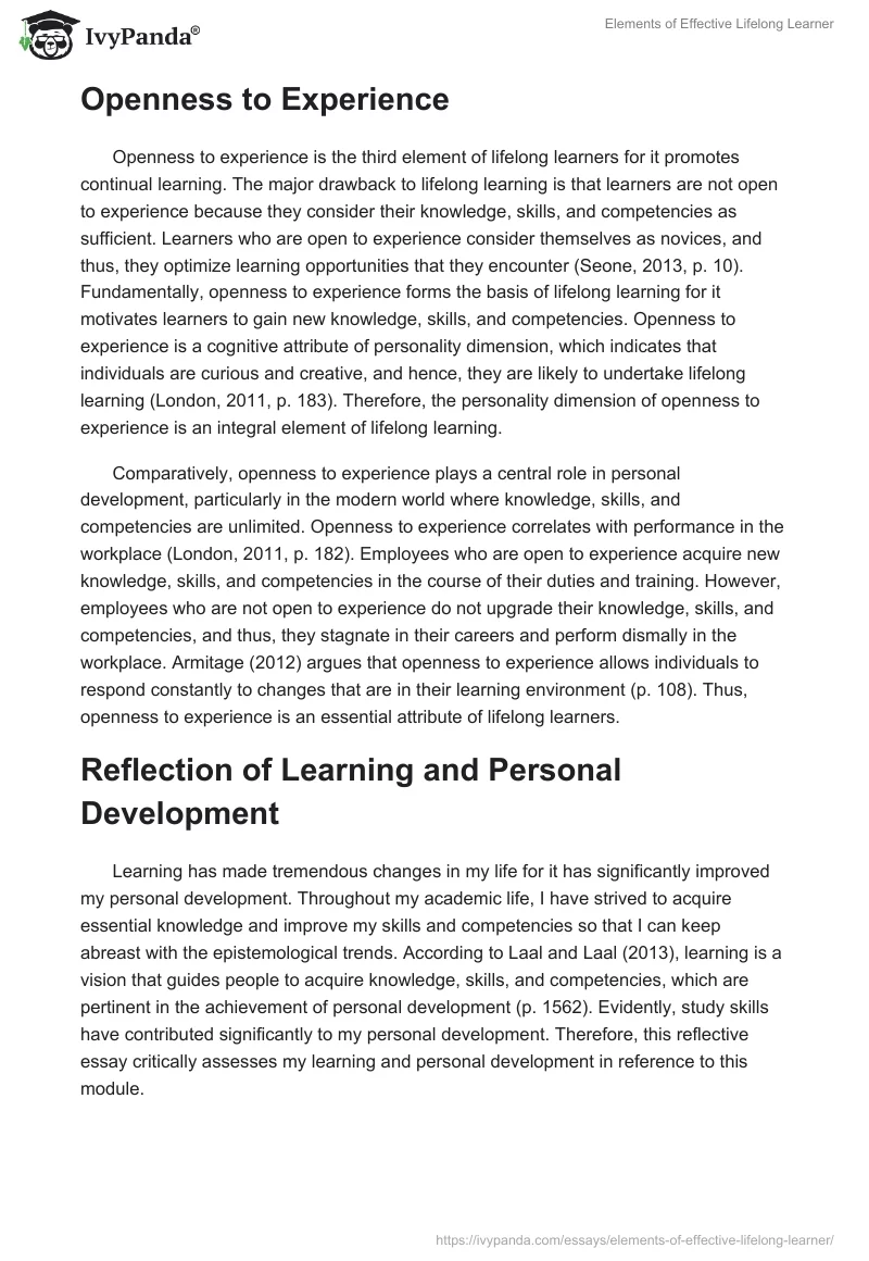 Elements of Effective Lifelong Learner. Page 3