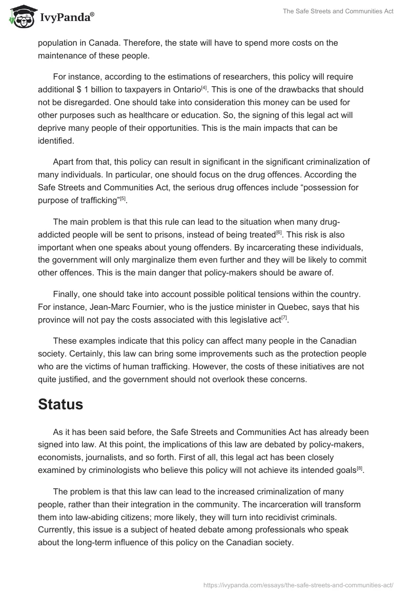 The Safe Streets and Communities Act. Page 2