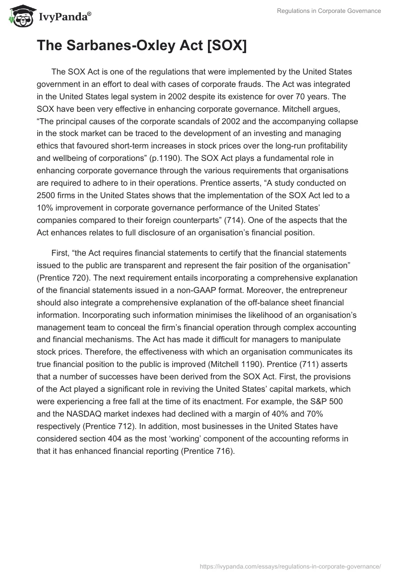 Regulations in Corporate Governance. Page 2