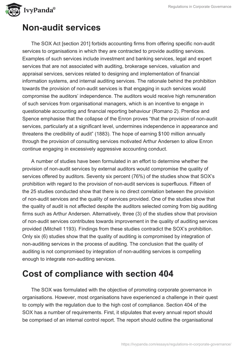 Regulations in Corporate Governance. Page 4