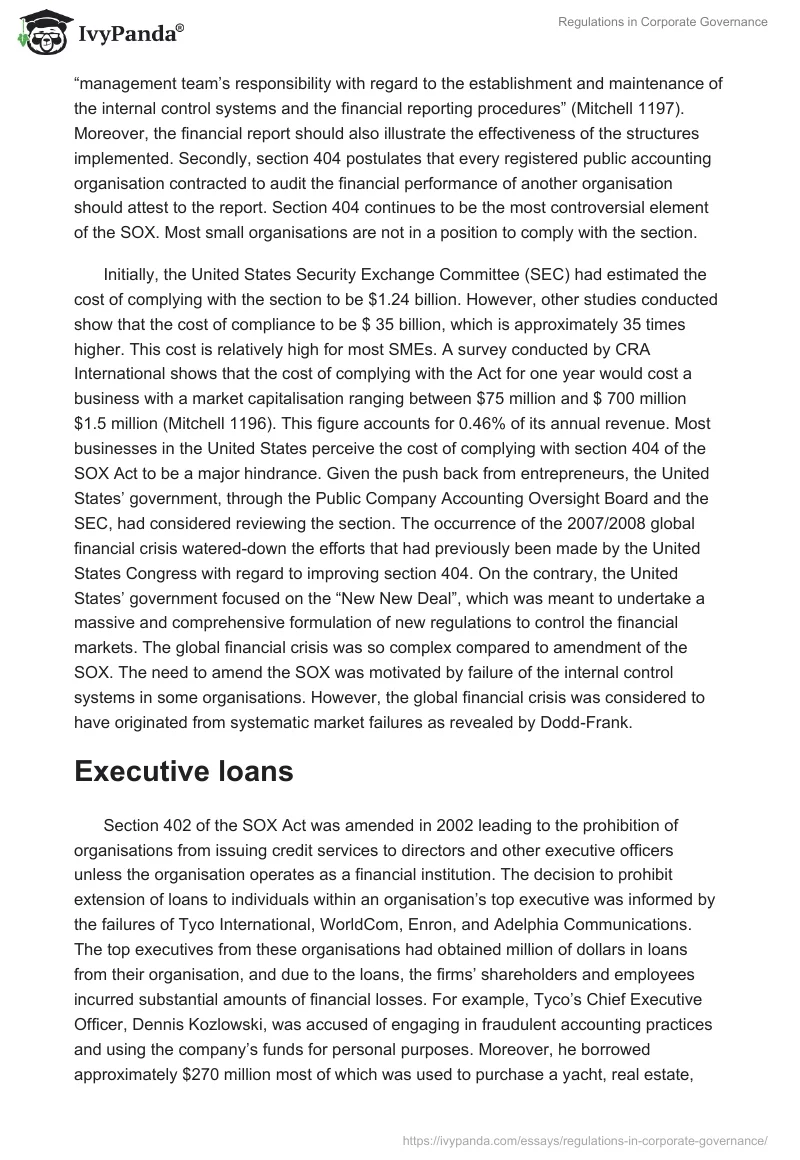Regulations in Corporate Governance. Page 5