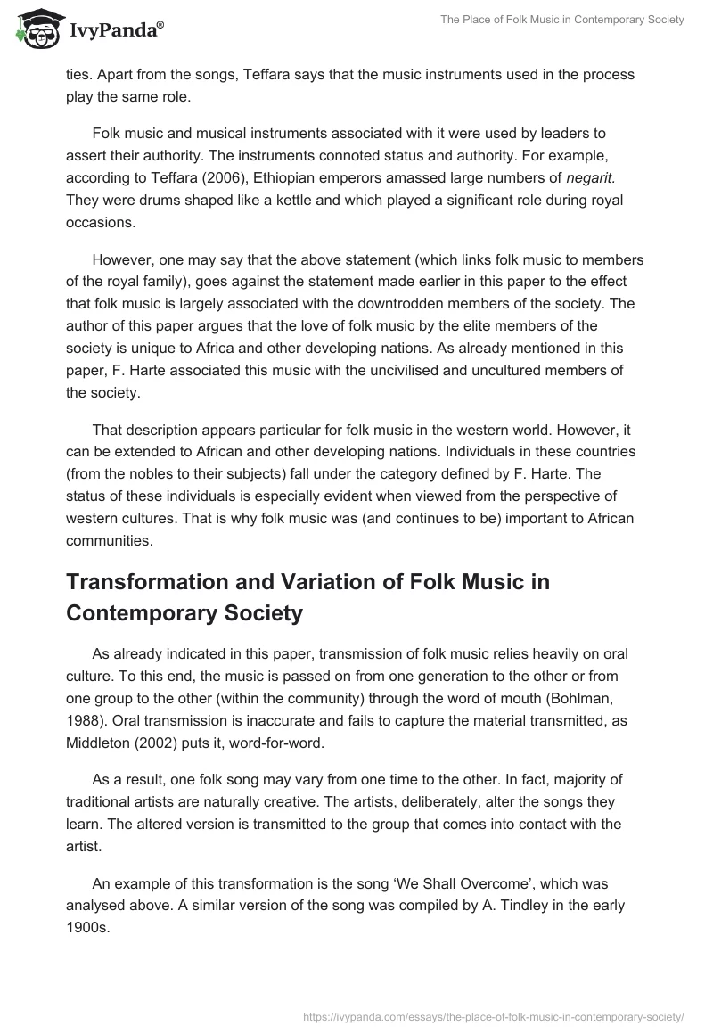 The Place of Folk Music in Contemporary Society. Page 5