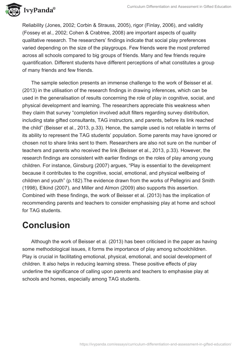 Curriculum Differentiation and Assessment in Gifted Education. Page 3