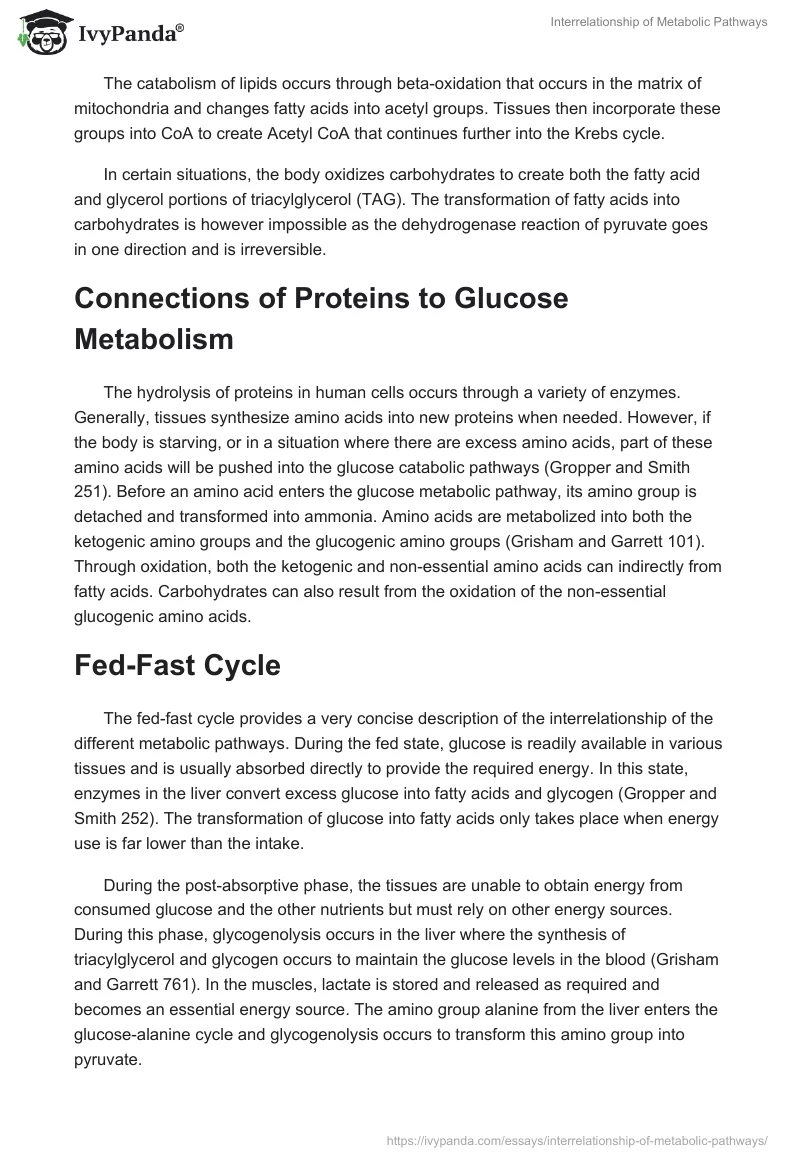 Interrelationship of Metabolic Pathways. Page 5
