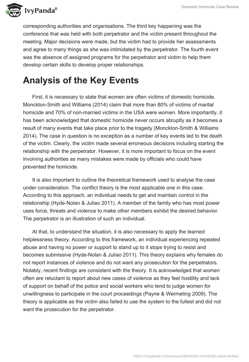 Domestic Violence and Systemic Failures: An Analysis of Key Events. Page 2