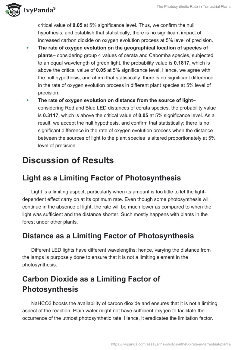 The Photosynthetic Rate in Terrestrial Plants. Page 3