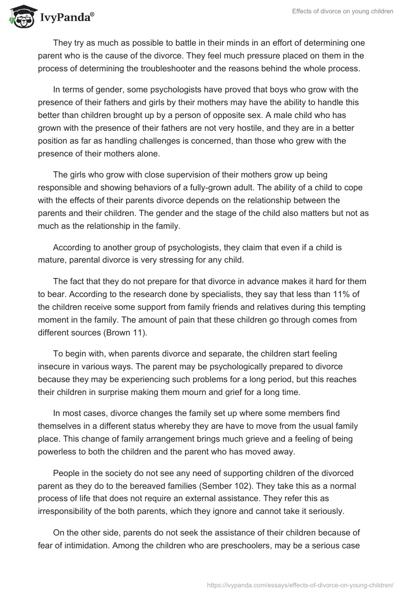 Effects of divorce on young children. Page 3