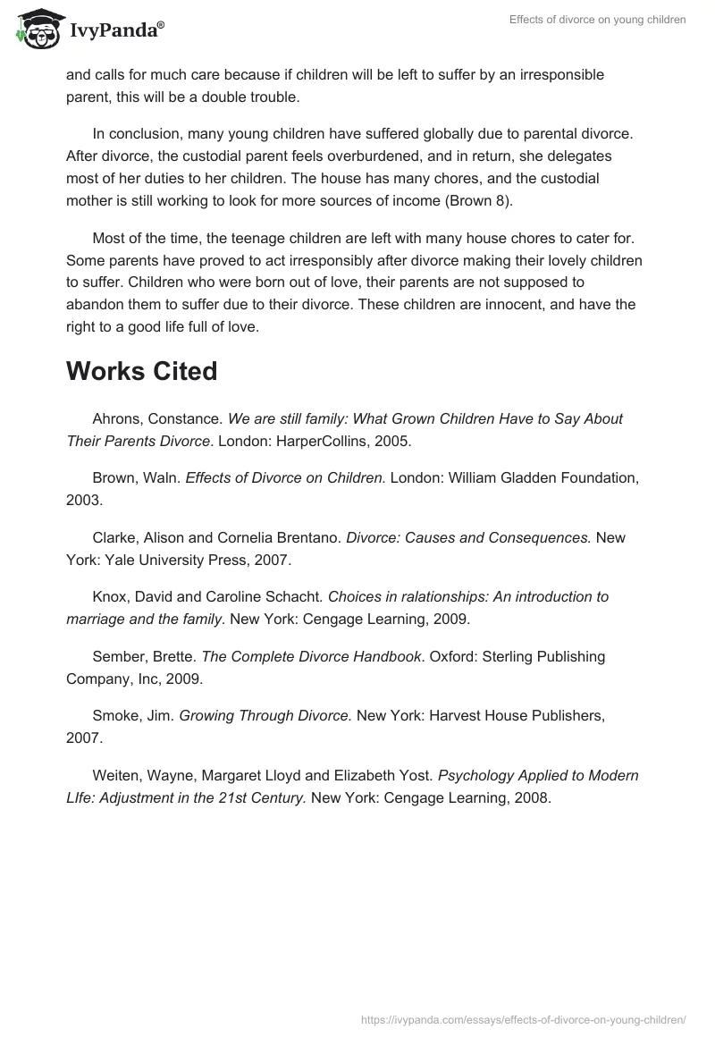 Effects of divorce on young children. Page 5