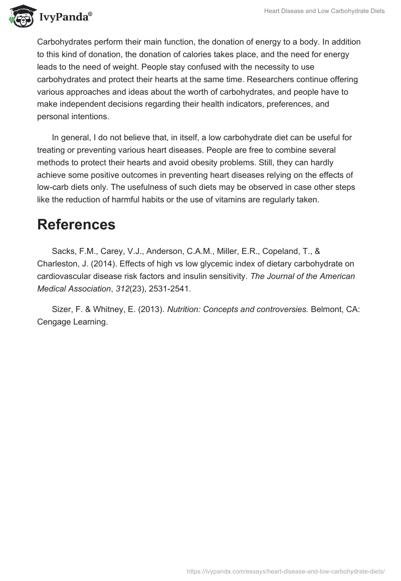 Heart Disease and Low Carbohydrate Diets. Page 2