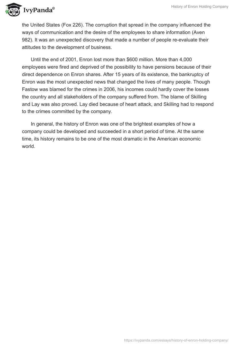 History of Enron Holding Company. Page 2