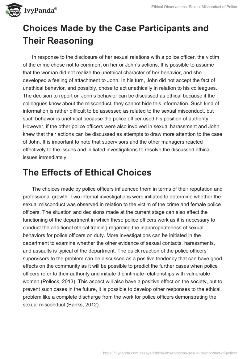 Ethical Observations: Sexual Misconduct of Police. Page 2