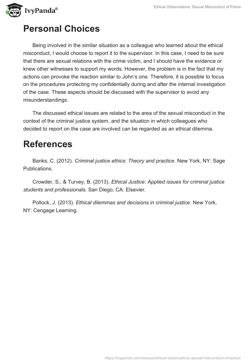 Ethical Observations: Sexual Misconduct of Police. Page 3