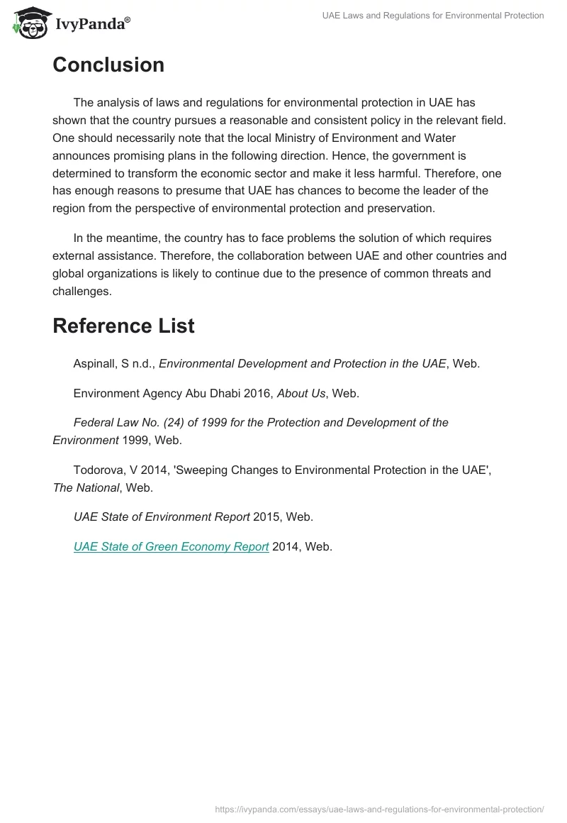 UAE Laws and Regulations for Environmental Protection. Page 5