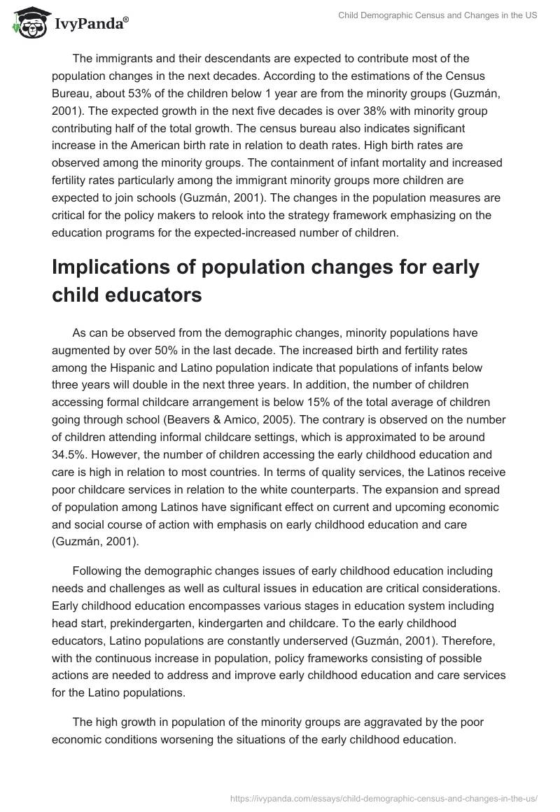 Child Demographic Census and Changes in the US. Page 2