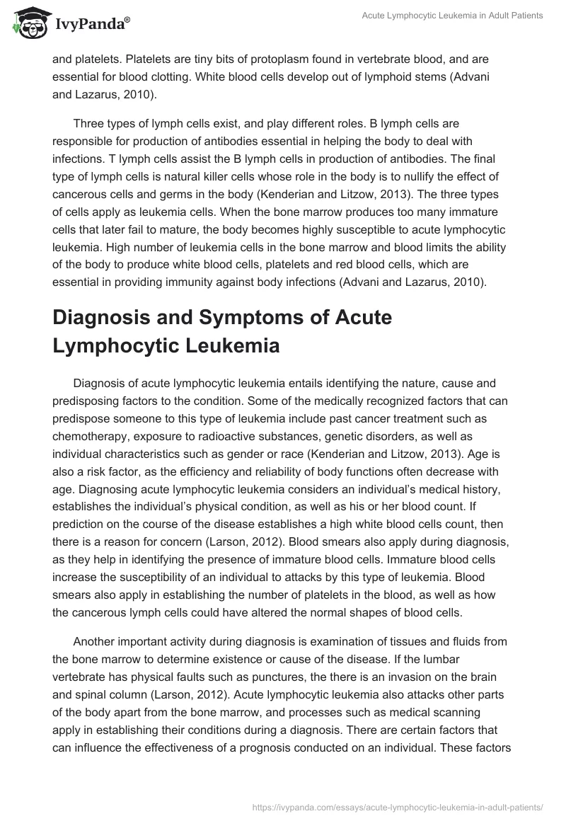 Acute Lymphocytic Leukemia in Adult Patients. Page 2