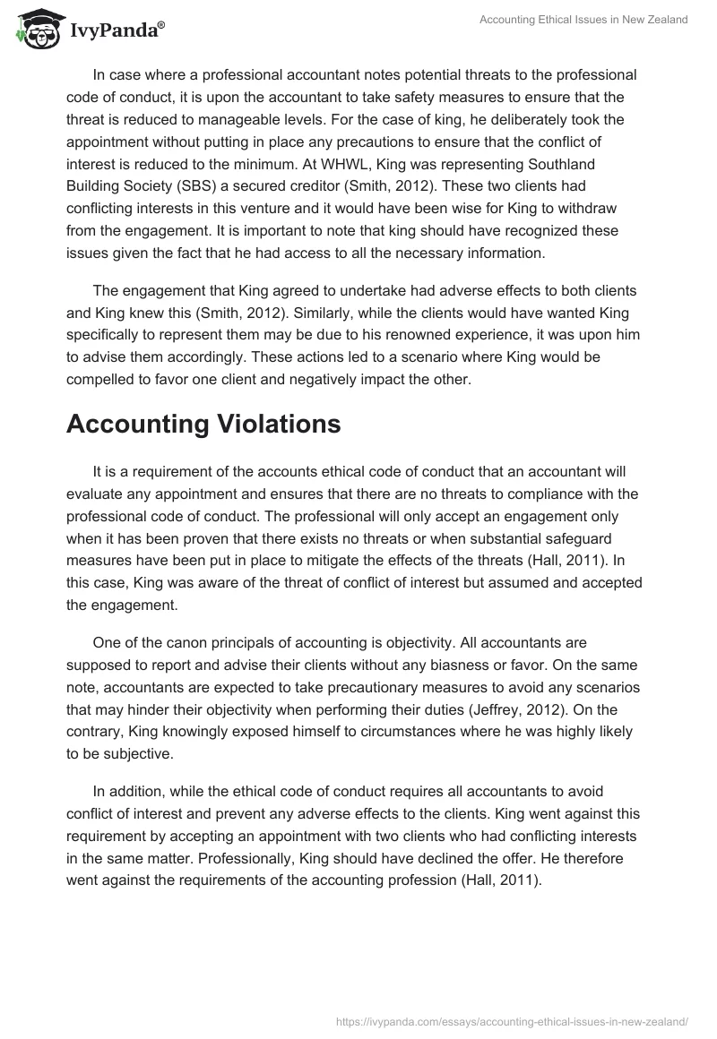 Accounting Ethical Issues in New Zealand. Page 2