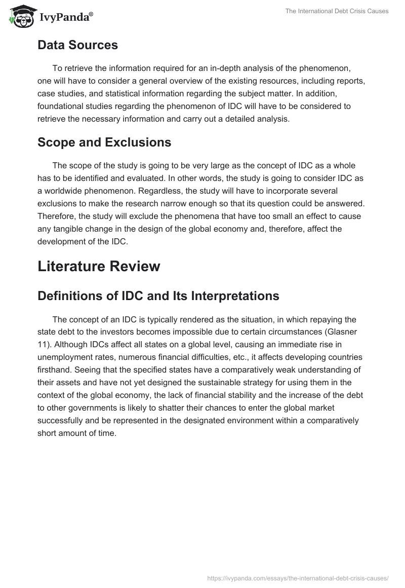 The International Debt Crisis Causes. Page 4