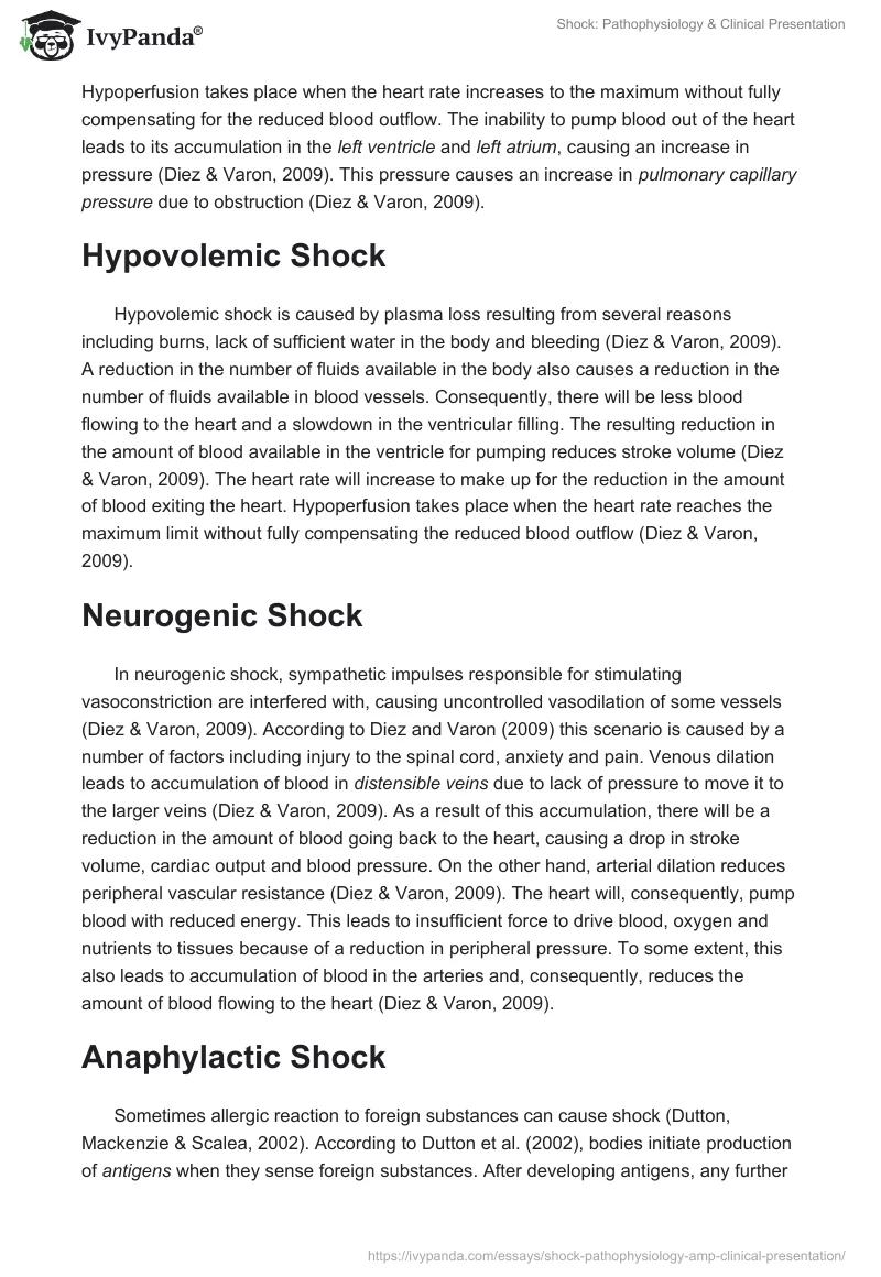 Shock: Pathophysiology & Clinical Presentation. Page 2