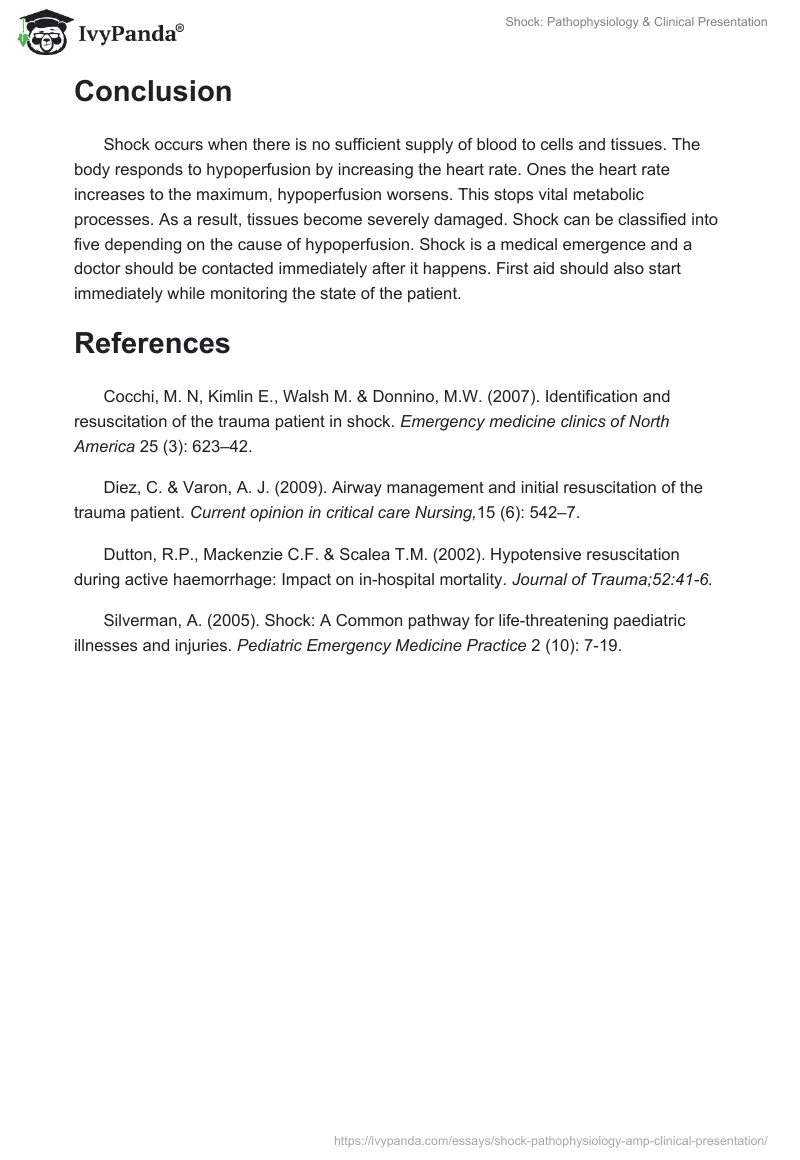 Shock: Pathophysiology & Clinical Presentation. Page 4