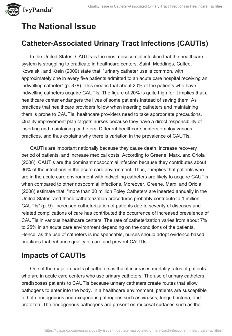 Quality Issue in Catheter-Associated Urinary Tract Infections in Healthcare Facilities. Page 4