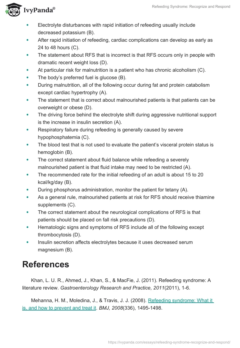 Refeeding Syndrome: Recognize and Respond. Page 3