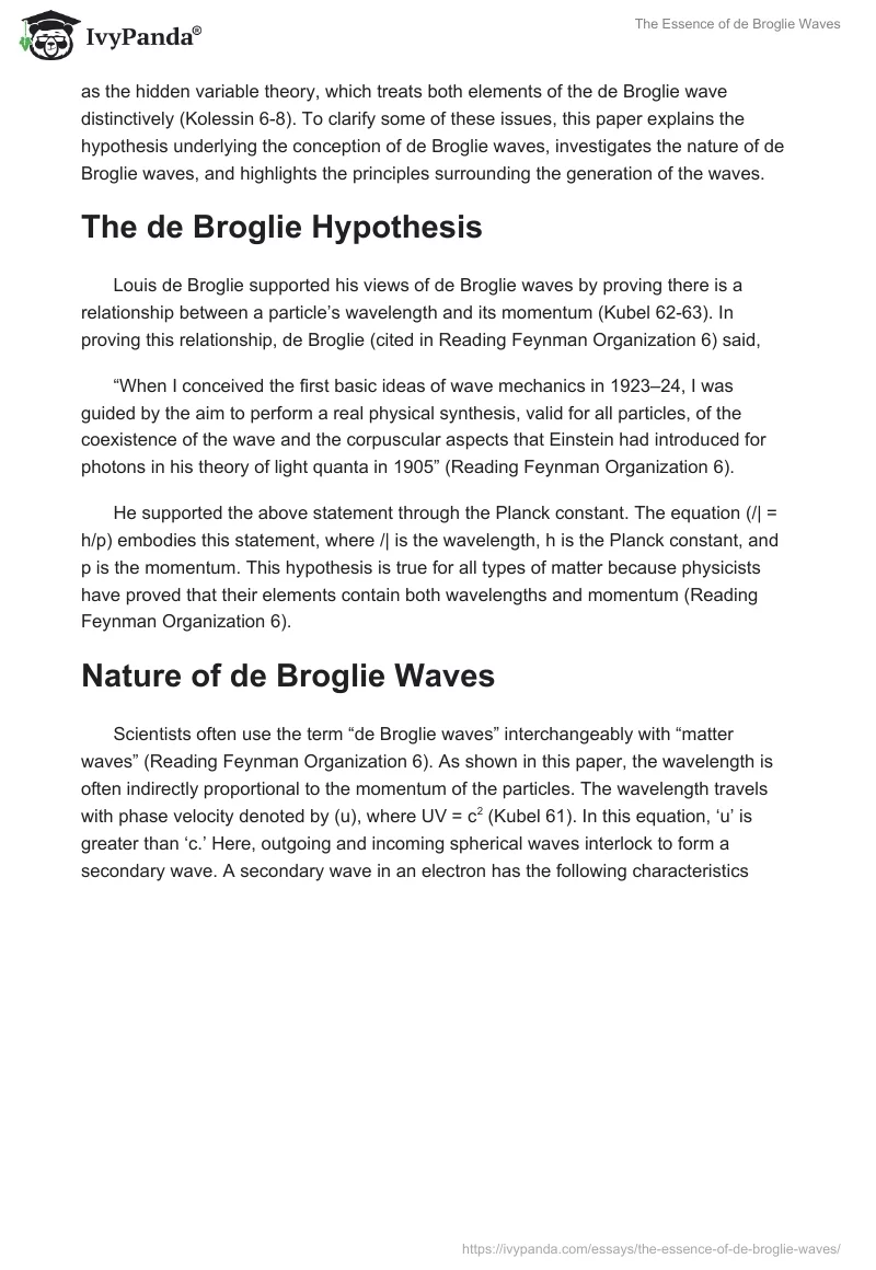 The Essence of de Broglie Waves. Page 2