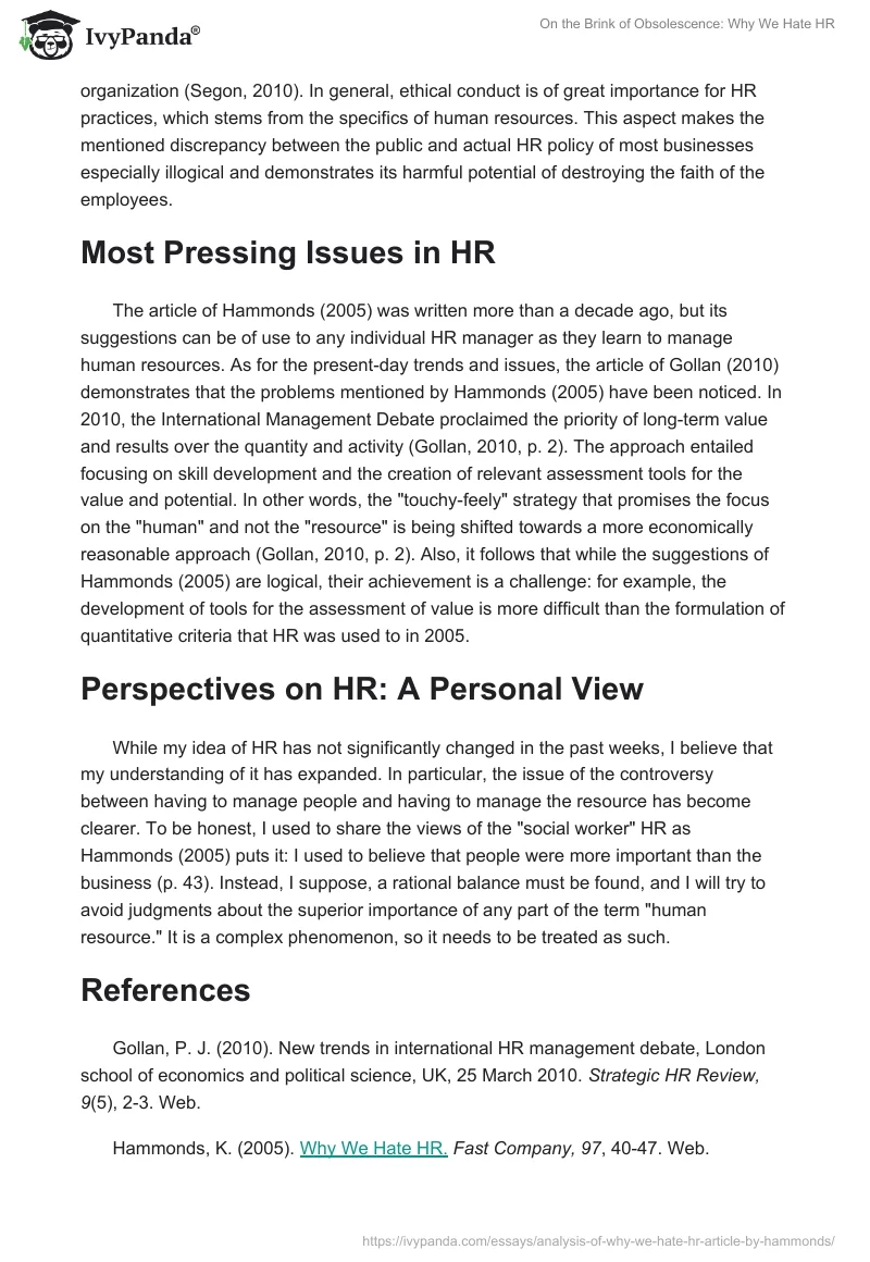 On the Brink of Obsolescence: Why We Hate HR. Page 2