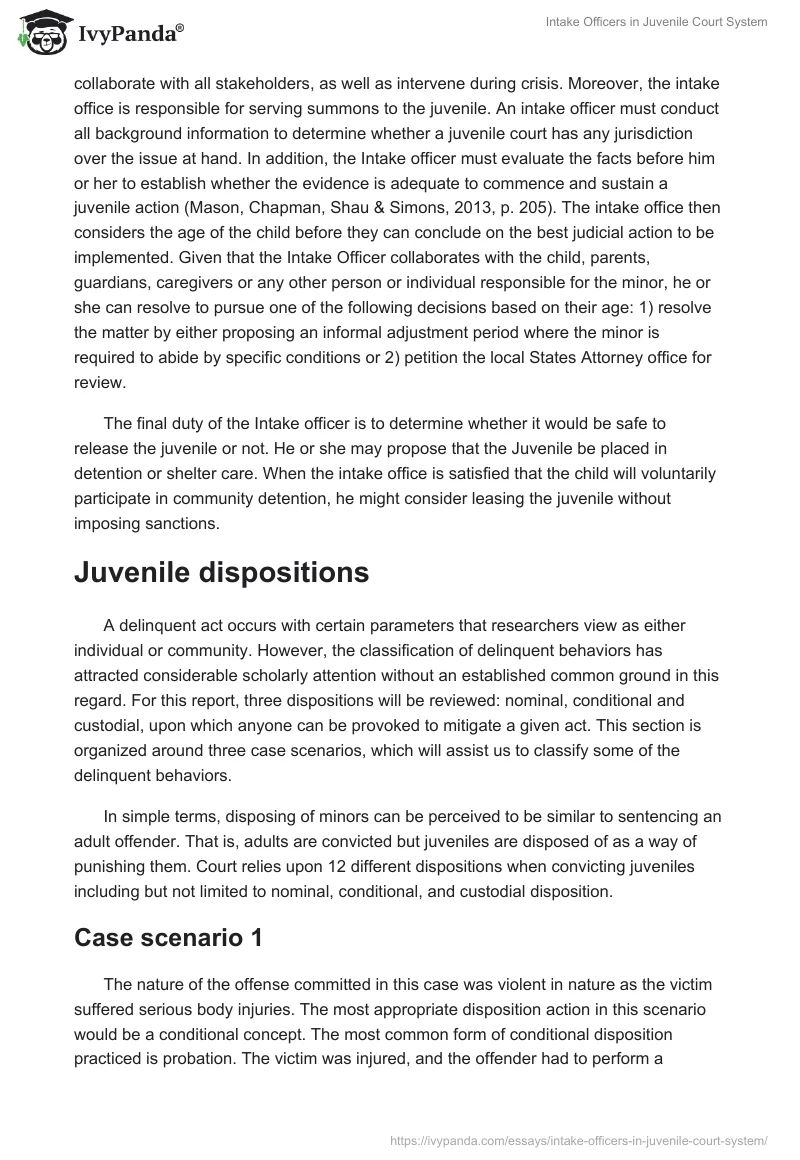 Intake Officers in Juvenile Court System. Page 2