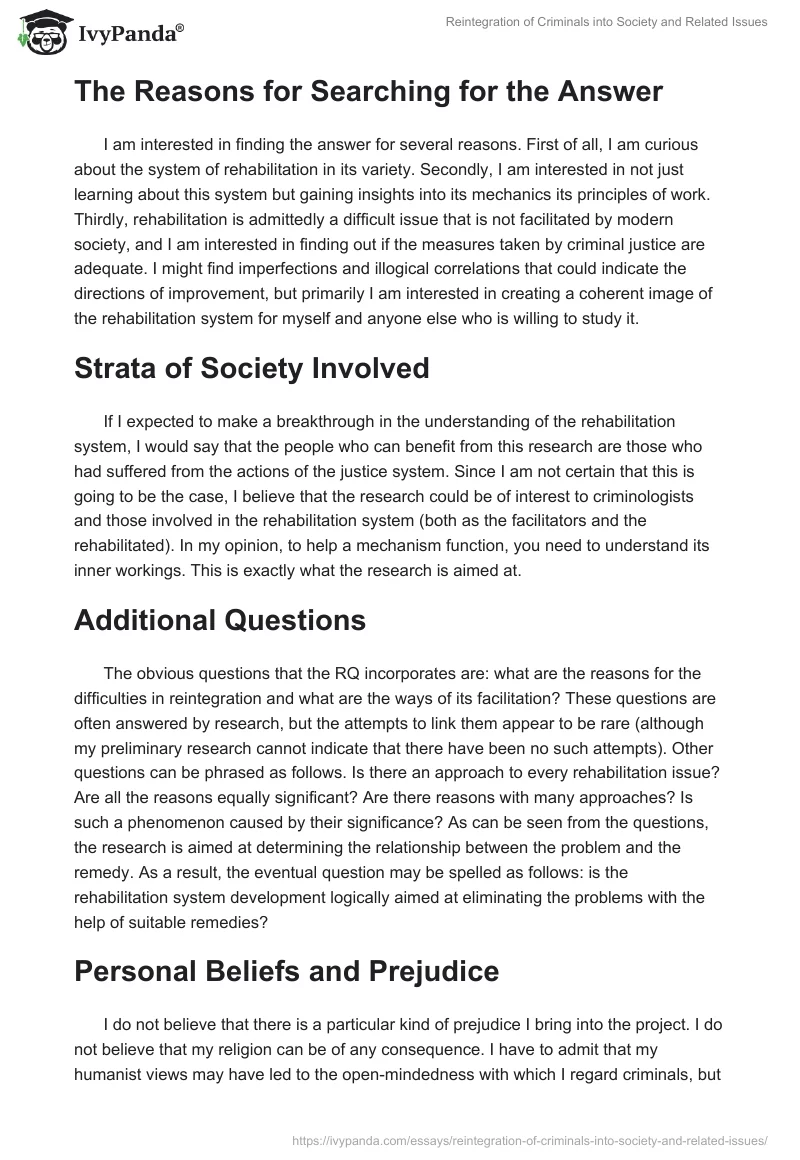 Reintegration of Criminals into Society and Related Issues. Page 2