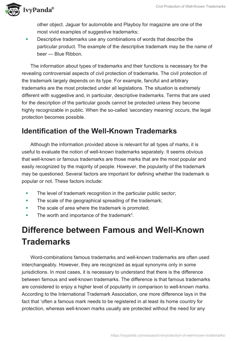 Civil Protection of Well-Known Trademarks. Page 3