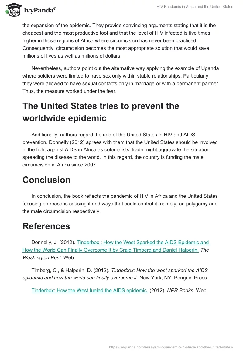 HIV Pandemic in Africa and the United States. Page 2