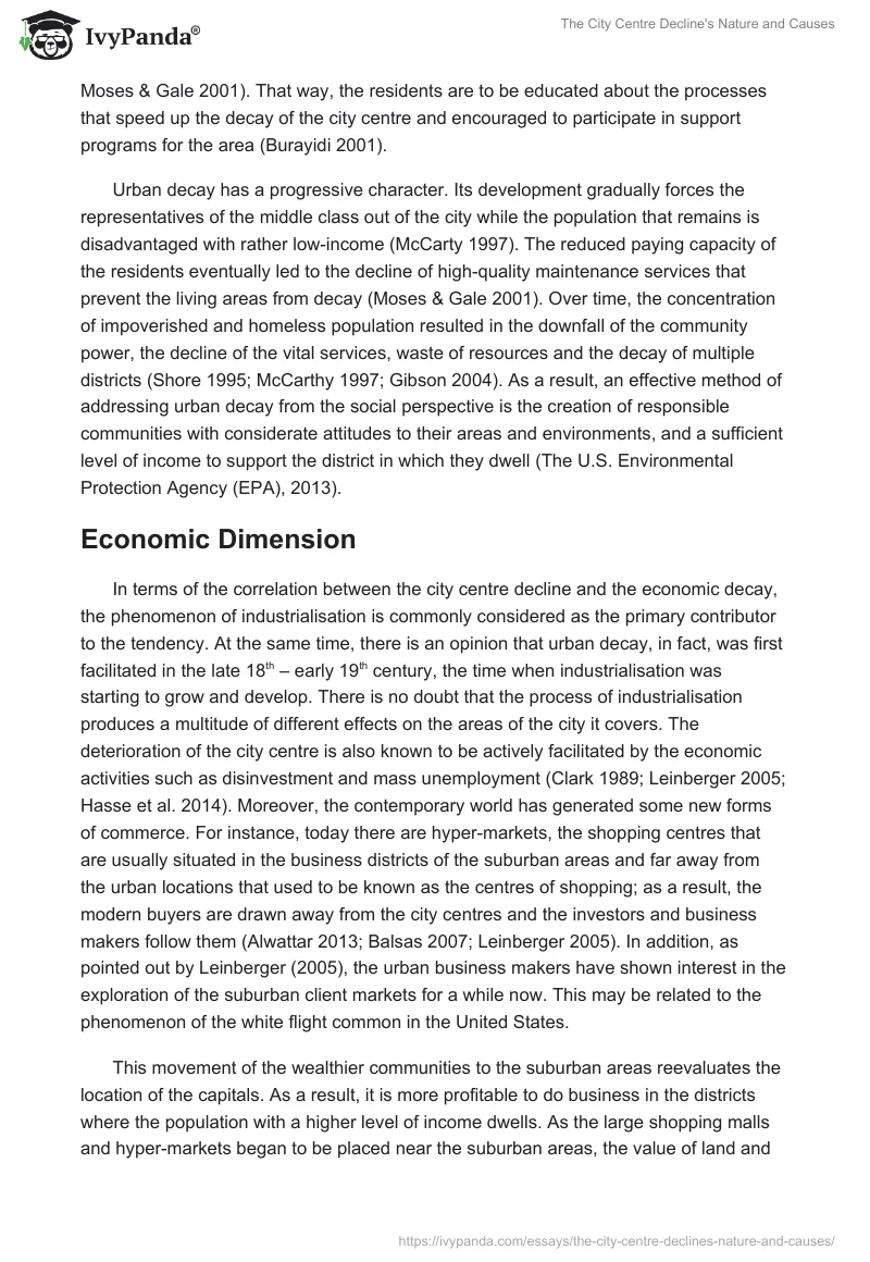 The City Centre Decline's Nature and Causes. Page 2