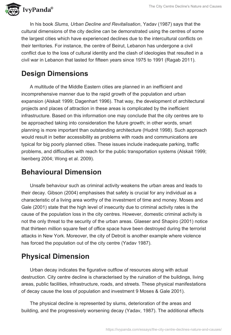 The City Centre Decline's Nature and Causes. Page 5
