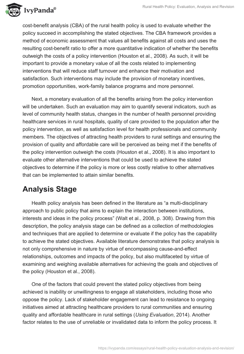 Rural Health Policy: Evaluation, Analysis and Revision. Page 2